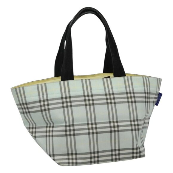 Burberrys Blue Label Nova Check Tote Bag Nylon Light Blue Auth ti2782 - Picture 1 of 13
